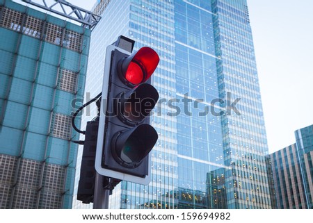 Red Traffic Light in the city
