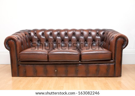 Brown Old Vintage genuine leather Sofa Texture Background
