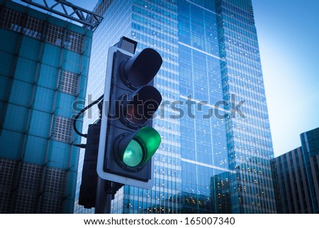Green Traffic Light in the city