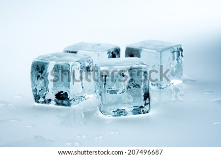 ice cubes on white background