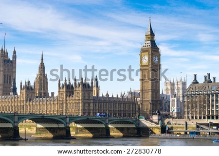 Big Ben and Westminster abbey, London, England