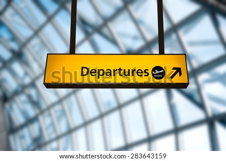 Check in, Airport Departure & Arrival information board sign