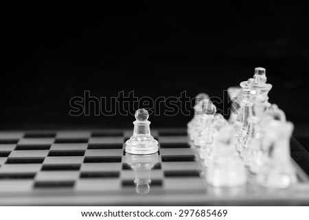 Chess figure, business concept strategy, leadership, team and su