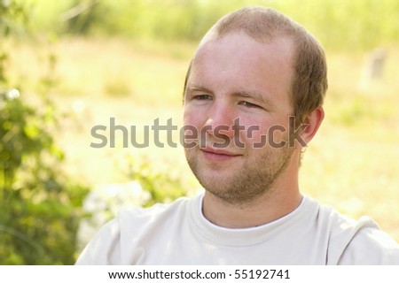 portrait of young man summer outdoor