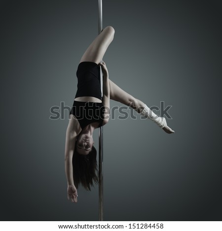 pole dancer, young woman dancing on pylon