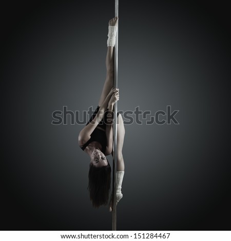 pole dancer, young woman dancing on pylon