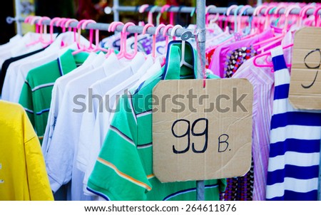 Fair flea market selling clothes in Thailand