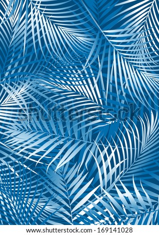 Blue palm leaves.