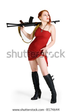 stock-photo-alerted-girl-in-red-dress-with-a-gun-8174644.jpg