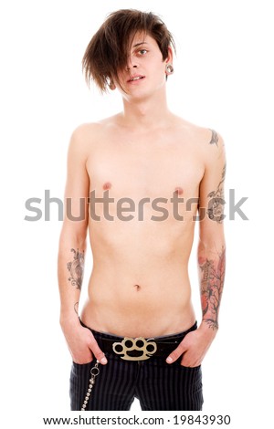 emo guys cartoon pictures. stock photo : Emo boy with