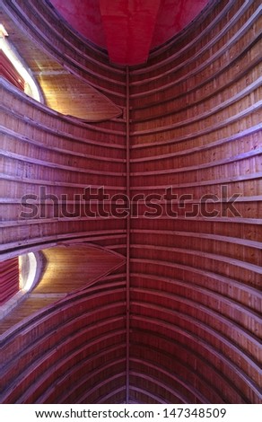 High wooden framework in French castle