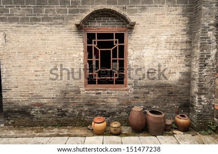The Chinese traditional building, old village in Guangxi