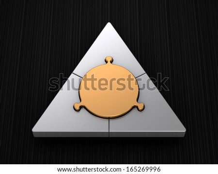 Triangle Puzzle with Circular Center Piece