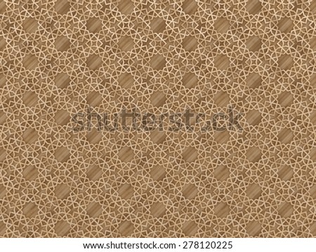 Arabesque Pattern Background in Wood Texture