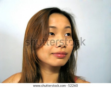 asian girl looking sideways