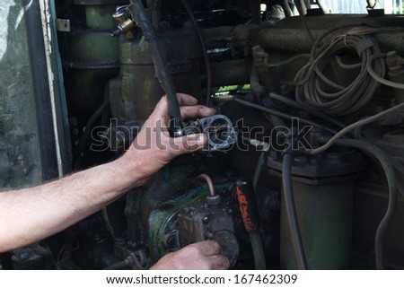 Check out of broken car engine