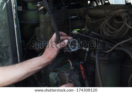 Check out of broken car engine