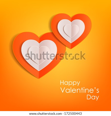 Valentines day typographical background with paper hearts This vector illustration can be used as greeting card or wedding invitation for your design Valentines day typographical background with paper hearts This vector illustration can be used as greeting card or wedding invitation for your design