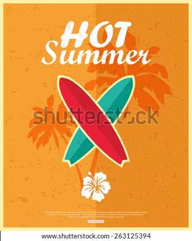 Retro surfing typographical poster with place for text for your design Vector illustration Retro surfing typographical poster with place for text for your design Vector illustration