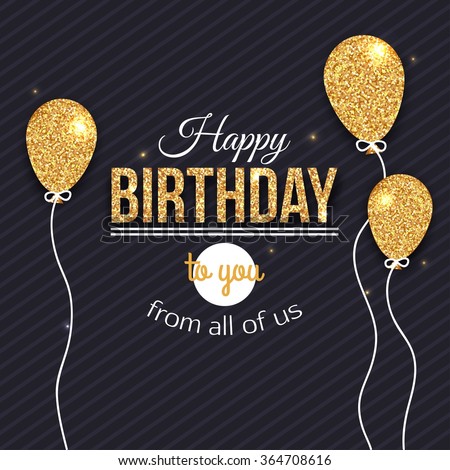 birthday happy card template vector background banner golden balloons shutterstock invitation flyer text designs miscellaneous streamers confetti packs format