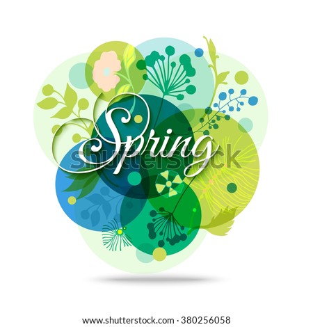 Colorful Abstract Flower Background. Spring Floral Transparent Background. Spring Mood. Spring Haze. Springtime Background. Vector Nature Background.