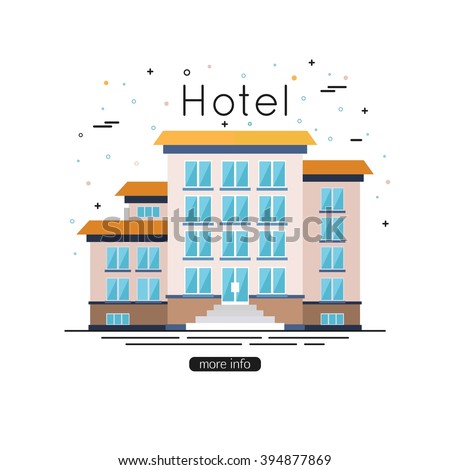 Hotel building icon. Hotel building vector icon. Hotel logo. Flat style vector illustration
