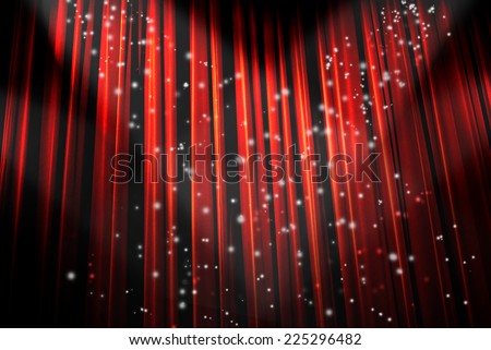 Beautiful red theater curtain with dark shadows