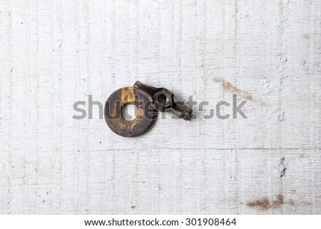 steel knots on wood background