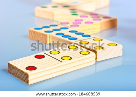 wooden domino game closeup shot