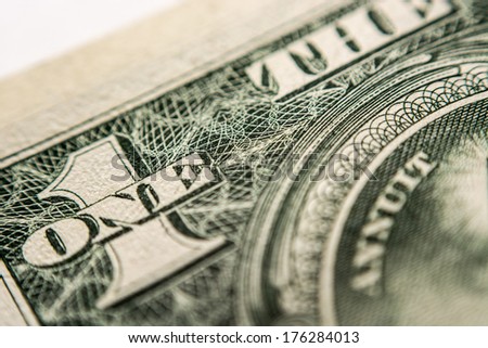 US Dollar bill, super macro, close up photo