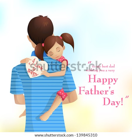 easy to edit vector illustration of father holding daughter in Father's Day easy to edit vector illustration of father holding daughter in Father's Day