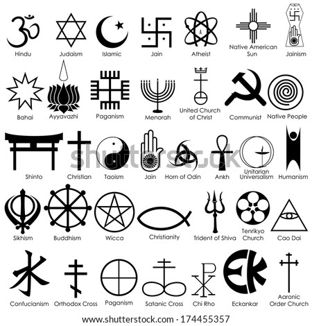 easy to edit vector illustration of world religious symbol