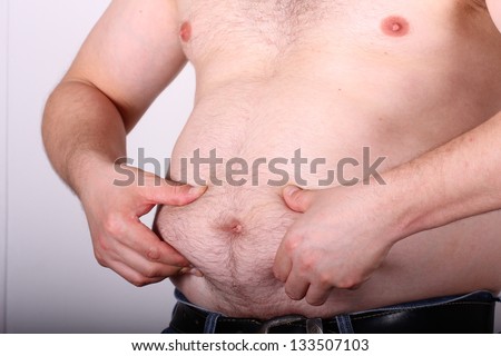 obese mans belly