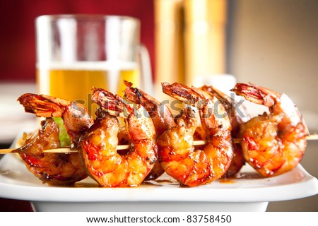 Shrimp grilled with beer