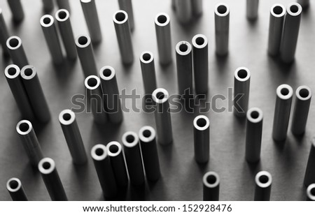 Abstract background with small metal tubes