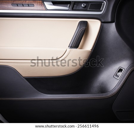 Modern car interior, close up photo