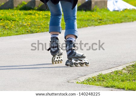 skating on the rollerblades