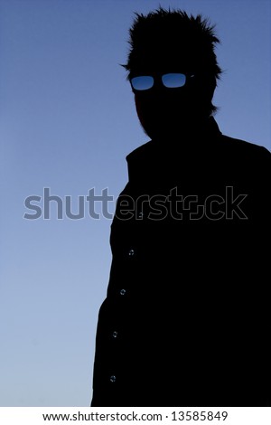 This photographic silhouette has some nice shadow detail. The image is of a creepy but cool looking figure.