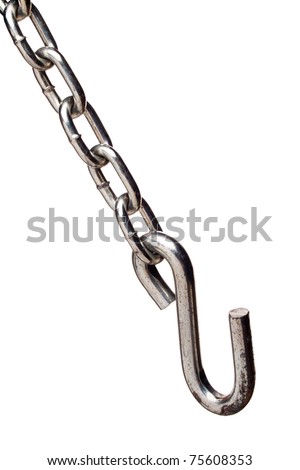closeup of old metal chain links
