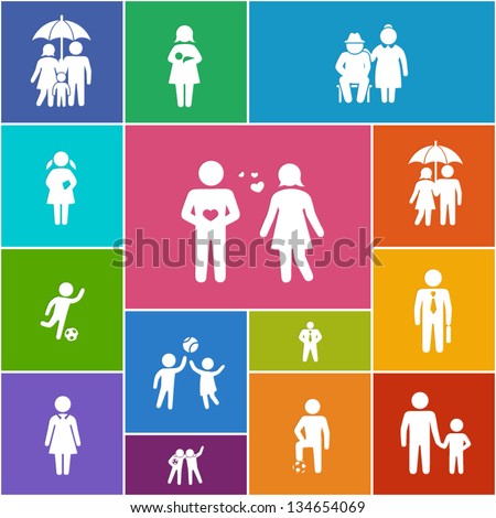 Family And Friends Icons Stock Vector Illustration 134654069 : Shutterstock