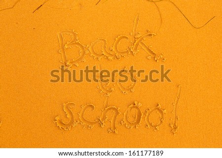 back to school sand text background