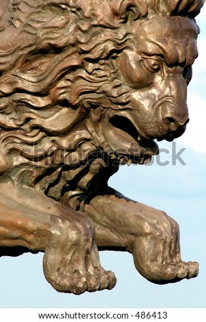 Nose figure of the ship as a jumping lion