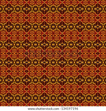 Fancy decorative pattern design in warm color.Use it as background, texture, pattern, textile design and so on.