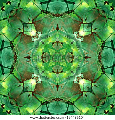 Intriguing digital mystic artwork in green tones.