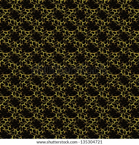 Abstract Alien Pattern Background in yellow and black tones.