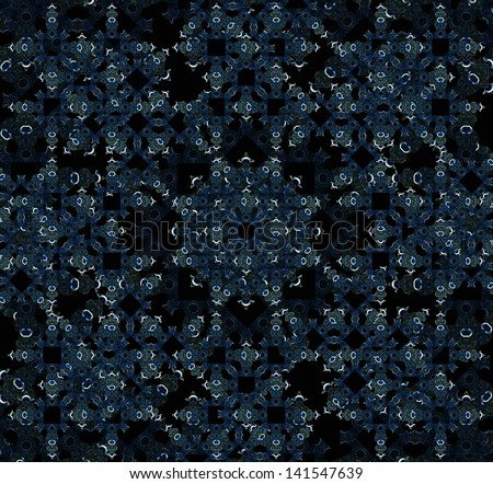 Arabesque Pattern Background in blue and black tones.
