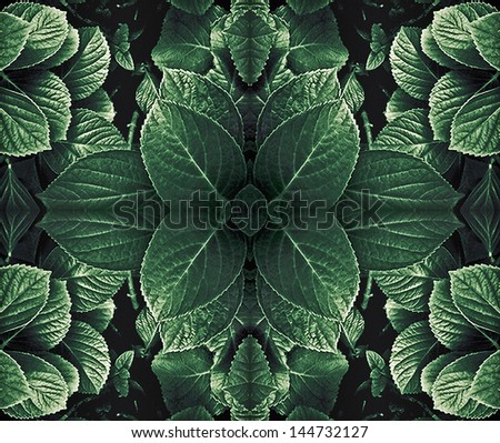 Leaves Pattern Composition in green vibrant colors.