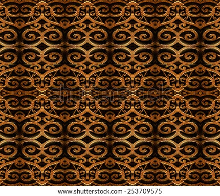 Islam or arabic style art ornament arabesque motif pattern in hard contrast and brown colors