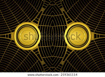 High tech style futuristic abstract geometric background pattern in yellow and black colors.
