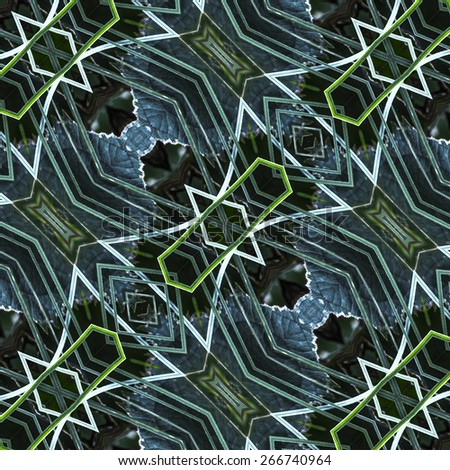 Digital style dark futuristic or tech style geometric abstract pattern background in blue and green colors.